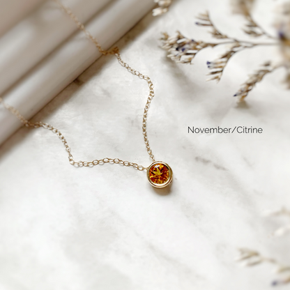 Birthstone Solitaire Necklace - Mayu’s Marketplace