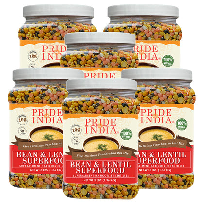 Indian Bean & Lentil Superfood - Five Delicious Panchratna Dal Mixed Jar