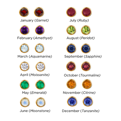 Birthstone Solitaire Studs - Mayu’s Marketplace