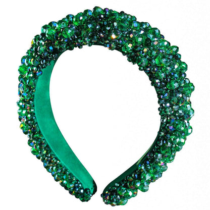 Emerald Green Glass Crystal Headband