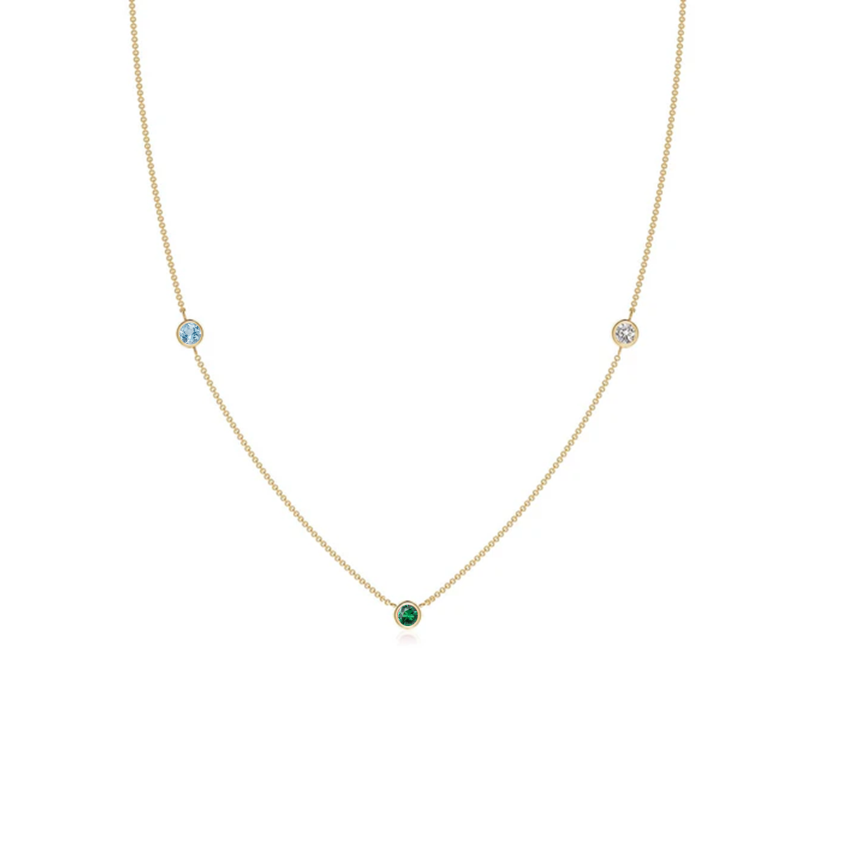 Customized Birthstone Station Necklace - Mayu’s Marketplace