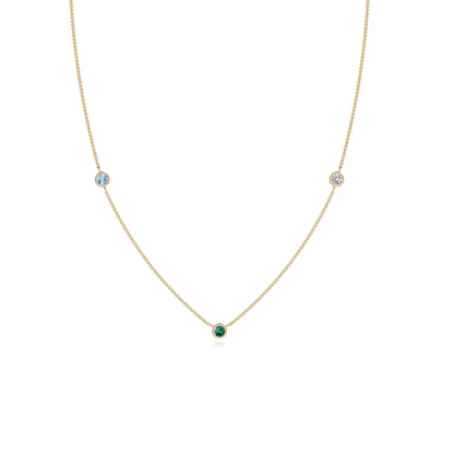 Customized Birthstone Station Necklace - Mayu’s Marketplace