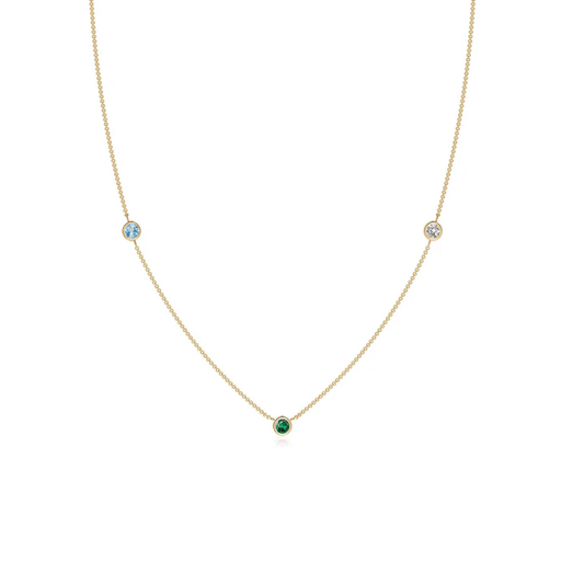 Customized Birthstone Station Necklace - Mayu’s Marketplace
