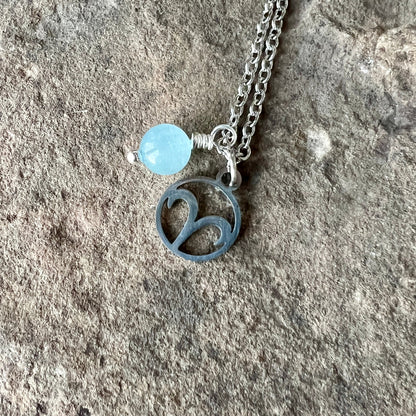 Zodiac Charm & Gemstone Necklace