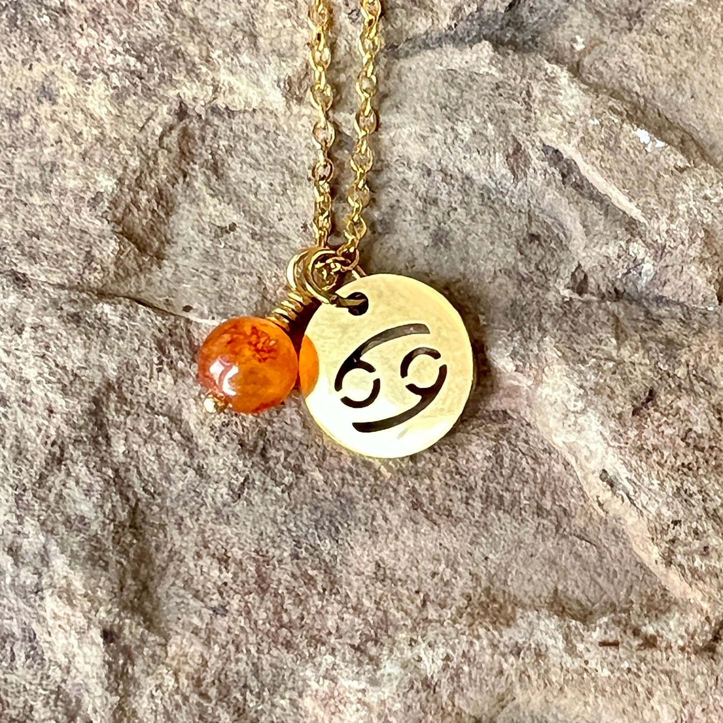 Zodiac Charm & Gemstone Necklace