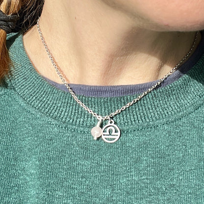 Zodiac Charm & Gemstone Necklace
