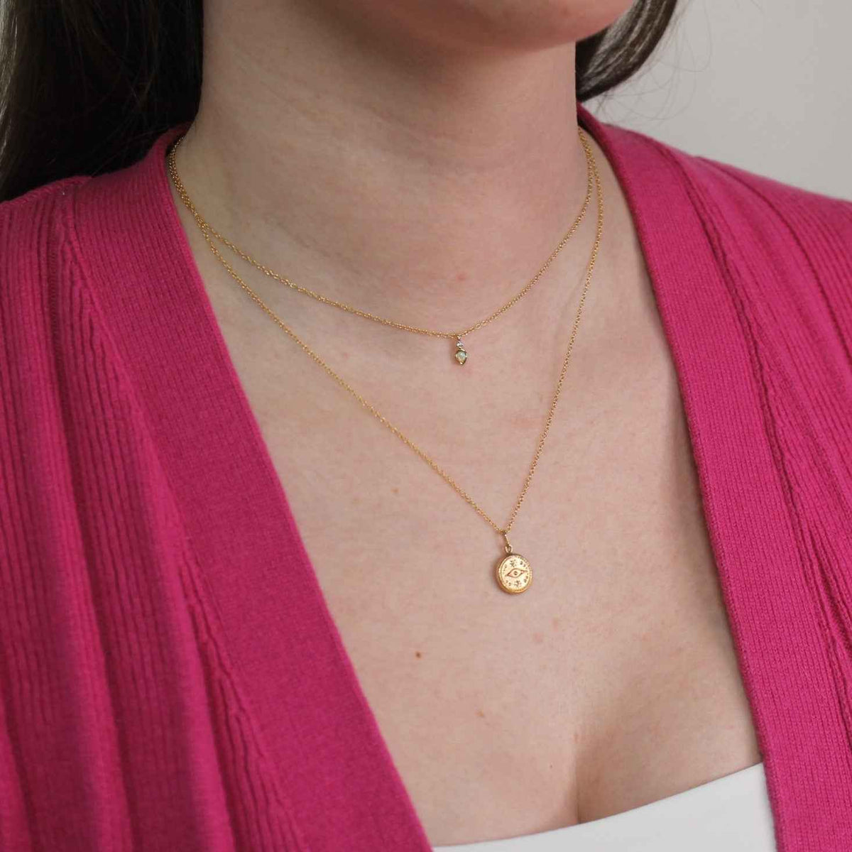 Opal Teardrop Sparkle Necklace