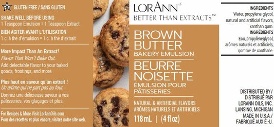 Brown Butter Bakery Emulsion - 4 oz. - 16 oz. - 1 Gallon - 5 Gallons - Bakery Emulsions Canada - Ships Free Within Canada on Orders Above CAD $199