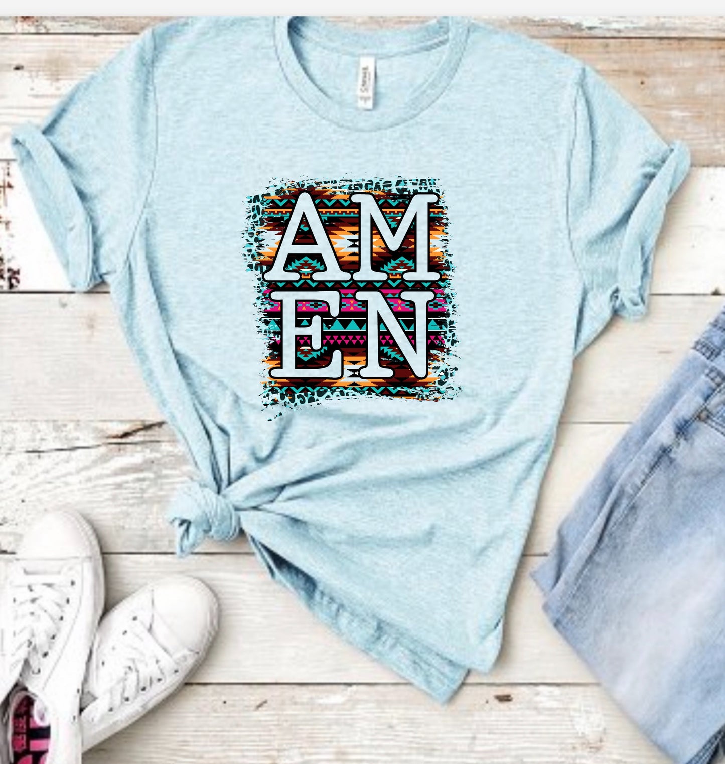 AMEN w/ Aztec Pattern
