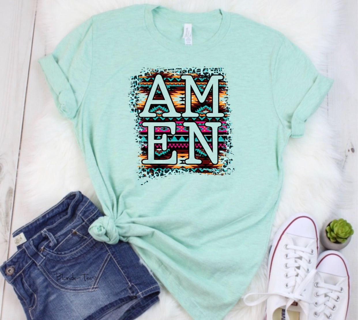 AMEN w/ Aztec Pattern