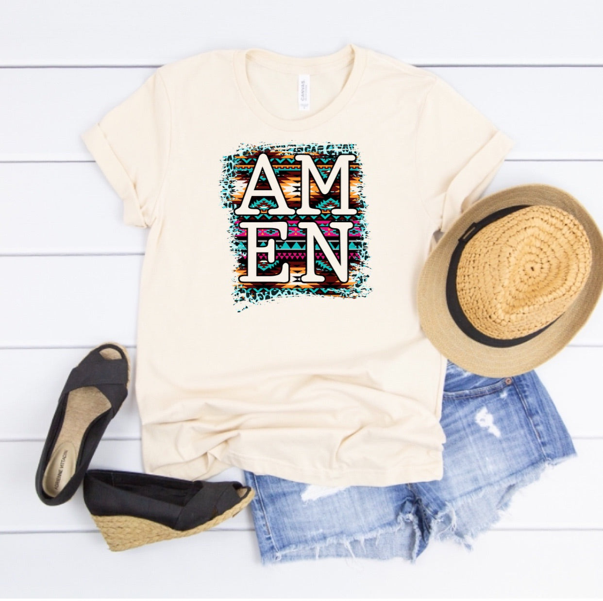 AMEN w/ Aztec Pattern