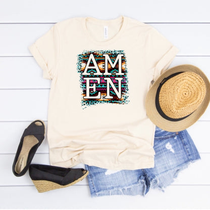 AMEN w/ Aztec Pattern