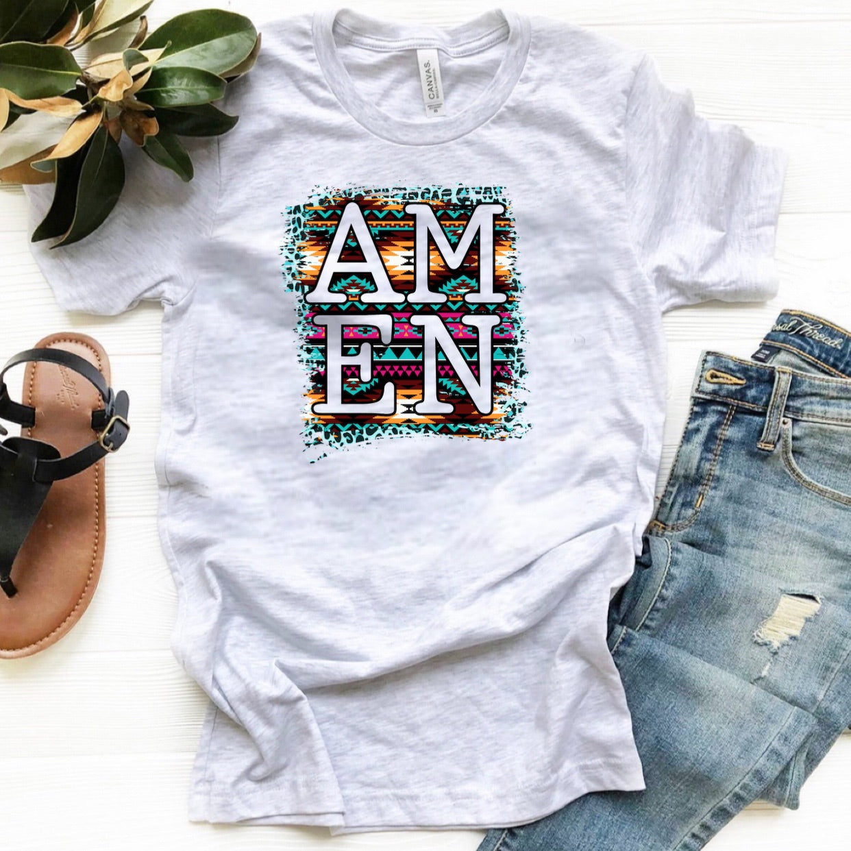 AMEN w/ Aztec Pattern