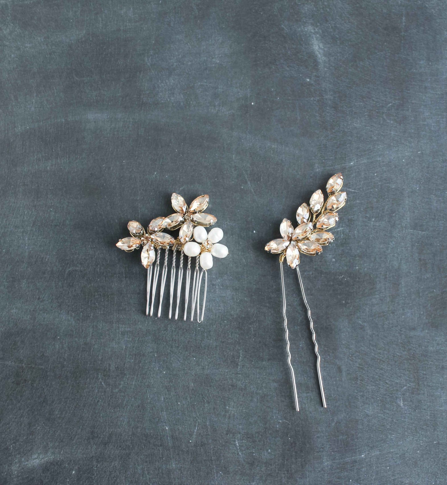 Daisy Bridal Crystal Comb Set