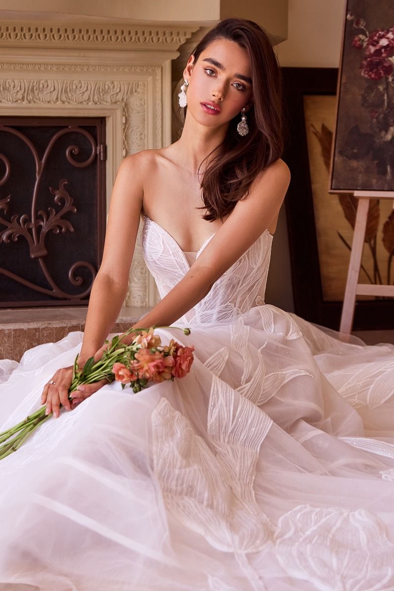 Tullip Sequin Embroidered Wedding Ball Gown